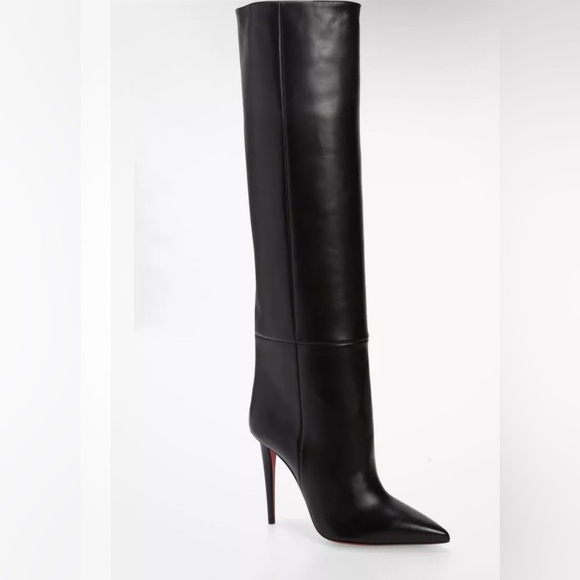 Christian Louboutin - NEW Black Leather Astrilarge Knee High Boot - Size 35.5 - Picture 12 of 12